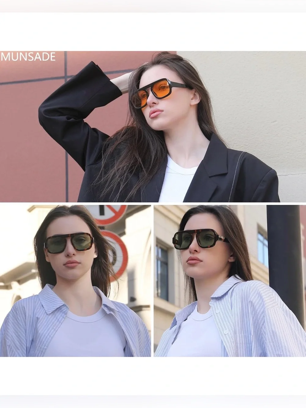 2 Pack — Trendy Square Aviator Sunglasses